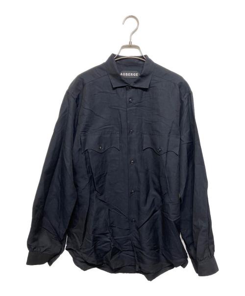 AUBERGE（オーベルジュ）AUBERGE (オーベルジュ) BRASSAI リネンコットン ダブルポケット シャツ ネイビー サイズ:38の古着・服飾アイテム