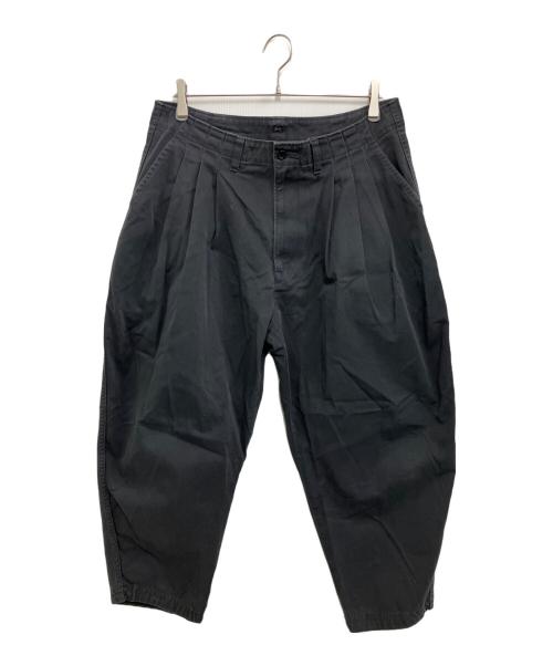 Porter Classic（ポータークラシック）Porter Classic (ポータークラシック) ワイドタックパンツ グレー サイズ:Lの古着・服飾アイテム