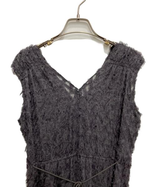 FRAY ID（フレイ アイディー）FRAY ID (フレイ アイディー) フリンジジャガードカシュクールワンピース グレー サイズ:1の古着・服飾アイテム