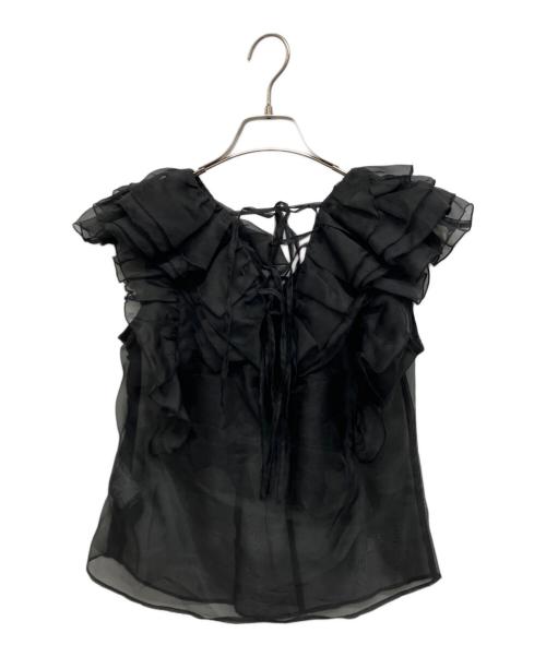 Snidel（スナイデル）Snidel (スナイデル) ノースリフリルブラウス ブラック サイズ:Freeの古着・服飾アイテム
