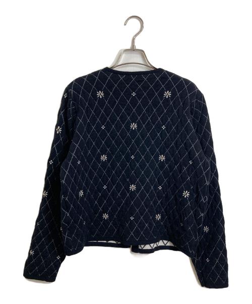 tyn.TGOR（トゴール）tyn.TGOR (トゴール) Quilting flower beads cardigan キルティングフラワーカーディガン ブラック サイズ:FREEの古着・服飾アイテム