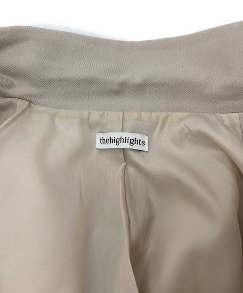 Thehighlights（ザハイライツ）thehighlights (ザハイライツ) テーラードジャケット　アウター　ライトアウター　セレモニー　日本製 ベージュ サイズ:1の古着・服飾アイテム