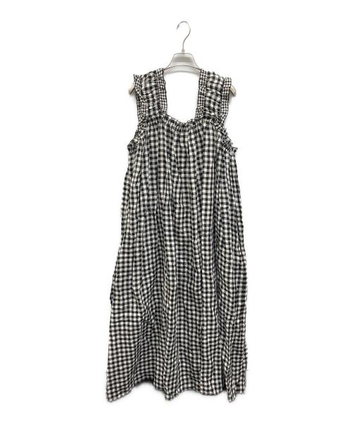 holiday（ホリデー）holiday (ホリデー) CHECK LINEN NIGHT DRESS　チェック リネン ナイト ドレス ブラック サイズ:Freeの古着・服飾アイテム