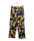 Spick and Spanスピック＆スパン）の古着「ファジーフラワーイージーパンツ」｜ブルー