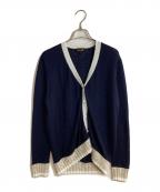 DRAWERドゥロワー）の古着「モヘア混カーディガン」｜ネイビー×ホワイト