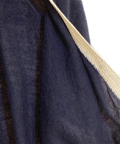 DRAWER（ドゥロワー）Drawer (ドゥロワー) モヘア混カーディガン ネイビー×ホワイト サイズ:1の古着・服飾アイテム