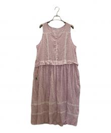 nocontent（ノーコンテンツ）の古着「Sheer Check Long One Piece」｜ピンク