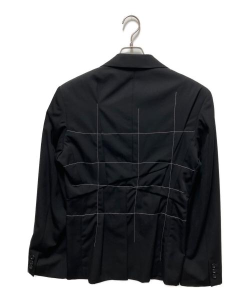 COMME des GARCONS HOMME PLUS（コムデギャルソンオムプリュス）COMME des GARCONS HOMME PLUS (コムデギャルソンオムプリュス) グラフチェックテーラードジャケット ブラック サイズ:ＸＳの古着・服飾アイテム