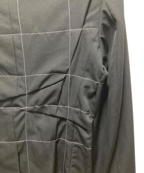 COMME des GARCONS HOMME PLUS（コムデギャルソンオムプリュス）COMME des GARCONS HOMME PLUS (コムデギャルソンオムプリュス) グラフチェックテーラードジャケット ブラック サイズ:ＸＳの古着・服飾アイテム