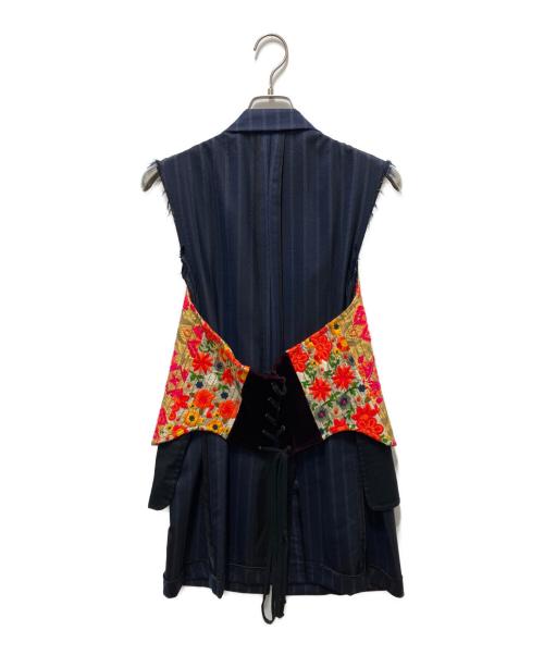 COMME des GARCONS HOMME PLUS（コムデギャルソンオムプリュス）COMME des GARCONS HOMME PLUS (コムデギャルソンオムプリュス) ノースリーブロングジャケット ネイビー サイズ:XSの古着・服飾アイテム