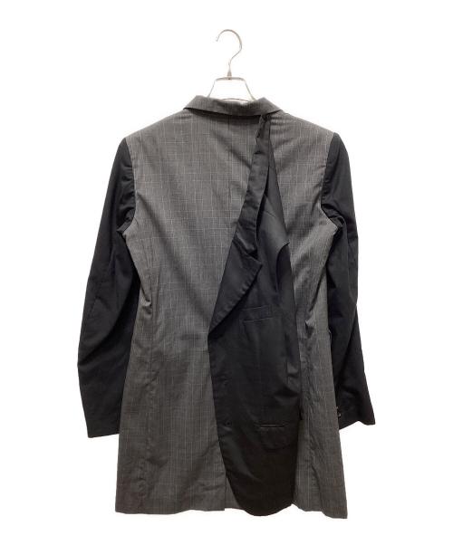 BLACK COMME des GARCONS（ブラックコムデギャルソン）BLACK COMME des GARCONS (ブラックコムデギャルソン) ドッキングレイヤードジャケット グレー サイズ:Mの古着・服飾アイテム