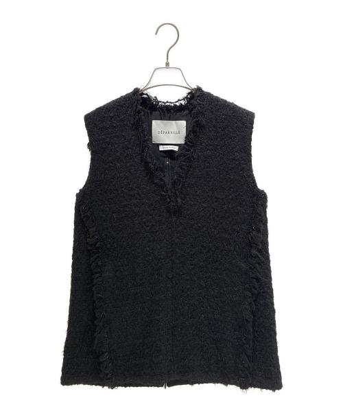 DEPAREILLE（デパリエ）DEPAREILLE (デパリエ) ラメフリンジツイードベスト ブラック サイズ:38の古着・服飾アイテム