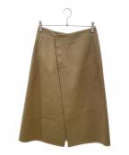 BLAMINKブラミンク）の古着「ウールラップスカート」｜カーキ