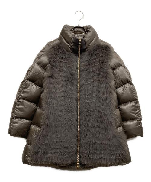 HERNO（ヘルノ）HERNO (ヘルノ) フォックスファー付ダウンコート グレー サイズ:40の古着・服飾アイテム