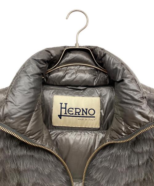 HERNO（ヘルノ）HERNO (ヘルノ) フォックスファー付ダウンコート グレー サイズ:40の古着・服飾アイテム