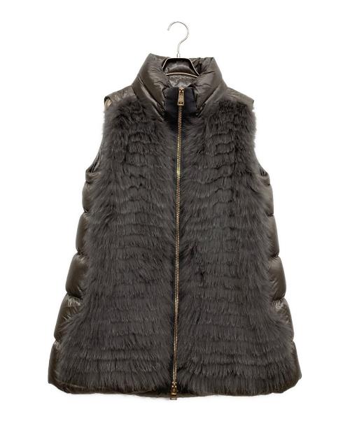 HERNO（ヘルノ）HERNO (ヘルノ) フォックスファー付ダウンコート グレー サイズ:40の古着・服飾アイテム