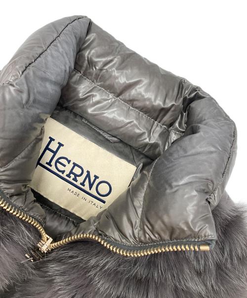 HERNO（ヘルノ）HERNO (ヘルノ) フォックスファー付ダウンコート グレー サイズ:40の古着・服飾アイテム