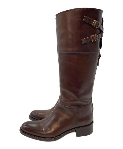 SARTORE（サルトル）SARTORE (サルトル) ジョッキーブーツ　レザーブーツ　ロングブーツ ダークブラウン サイズ:37の古着・服飾アイテム