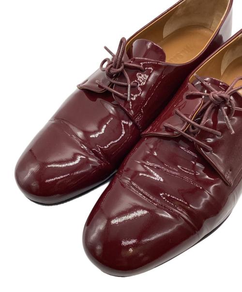 JIL SANDER（ジルサンダー）JIL SANDER (ジルサンダー) エナメルレースアップシューズ ボルドー サイズ:37の古着・服飾アイテム
