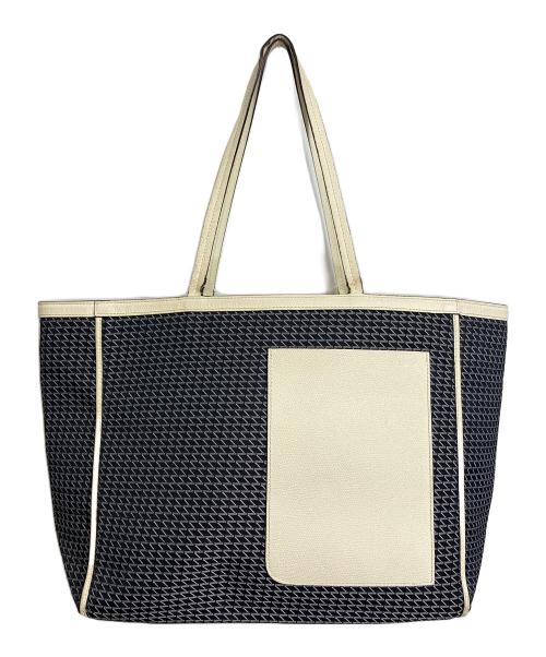 Valextra（ヴァレクストラ）Valextra (ヴァレクストラ) K-VAL ミディアムトート　トートバッグ　イタリア製 ネイビー サイズ:実寸参照の古着・服飾アイテム