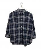 Spick and Spanスピック＆スパン）の古着「コットンボイルチェックシャツ」｜ネイビー