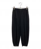 ENFOLDエンフォルド）の古着「DRAPE TAPERED-TROUSERS　ドレープ テーパード トラウザーズ」｜ブラック