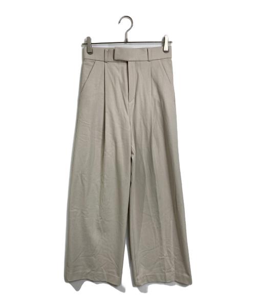 Noble（ノーブル）Noble (ノーブル) TRツイル裏起毛スラックスパンツ　ワイドパンツ　スラックス　オフィスカジュアル　セレモニー ベージュ サイズ:36の古着・服飾アイテム