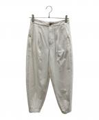 POLO RALPH LAURENポロ・ラルフローレン）の古着「プリーテッドコットンヘリンボーンパンツ」｜ホワイト