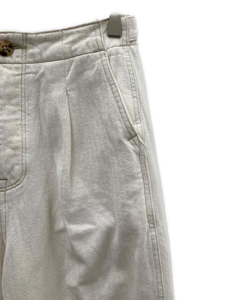 POLO RALPH LAUREN（ポロ・ラルフローレン）POLO RALPH LAUREN (ポロ・ラルフローレン) プリーテッドコットンヘリンボーンパンツ ホワイトの古着・服飾アイテム