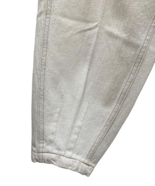 POLO RALPH LAUREN（ポロ・ラルフローレン）POLO RALPH LAUREN (ポロ・ラルフローレン) プリーテッドコットンヘリンボーンパンツ ホワイトの古着・服飾アイテム