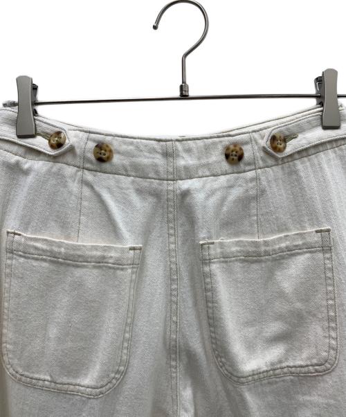 POLO RALPH LAUREN（ポロ・ラルフローレン）POLO RALPH LAUREN (ポロ・ラルフローレン) プリーテッドコットンヘリンボーンパンツ ホワイトの古着・服飾アイテム