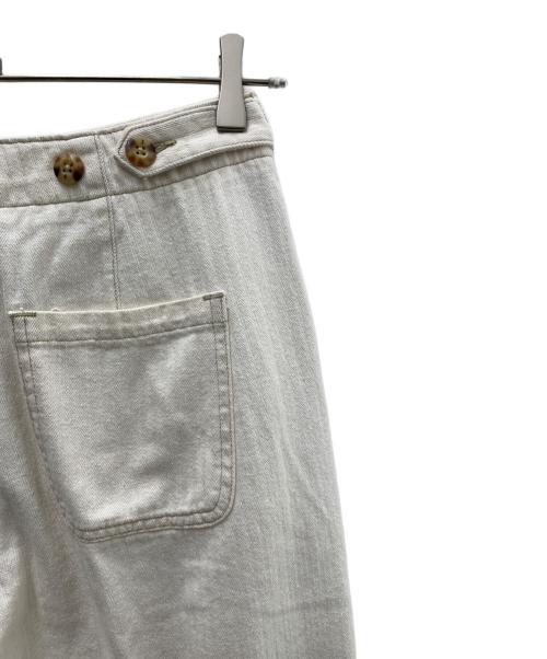 POLO RALPH LAUREN（ポロ・ラルフローレン）POLO RALPH LAUREN (ポロ・ラルフローレン) プリーテッドコットンヘリンボーンパンツ ホワイトの古着・服飾アイテム