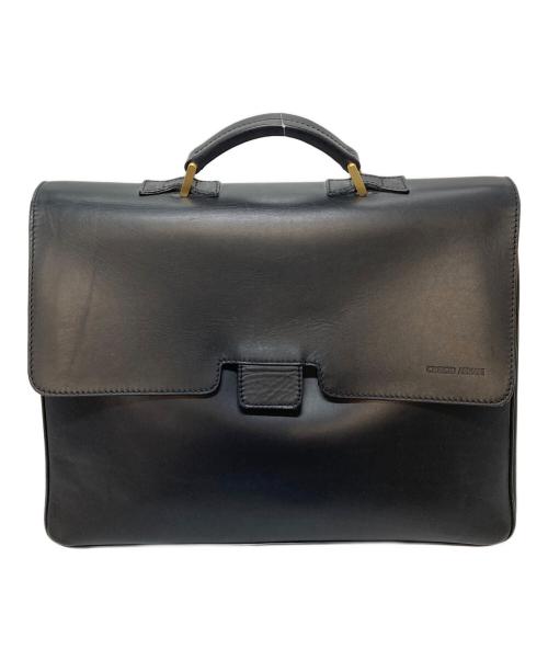 GIORGIO ARMANI（ジョルジョアルマーニ）GIORGIO ARMANI (ジョルジョアルマーニ) レザーブリーフケース　ビジネスバッグ ブラック サイズ:実寸参照の古着・服飾アイテム