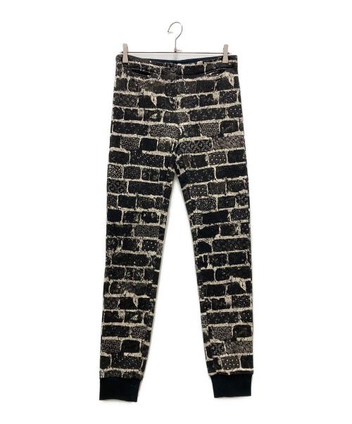 Jean Paul GAULTIER（ジャンポールゴルチェ）Jean Paul GAULTIER (ジャンポールゴルチェ) 転写プリント総柄スウェットパンツ ブラック サイズ:42の古着・服飾アイテム