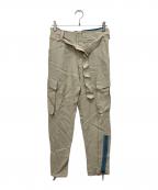 Jean Paul Gaultier hommeジャンポールゴルチェオム）の古着「ベルト付きジップデザインカーゴパンツ」｜ベージュ