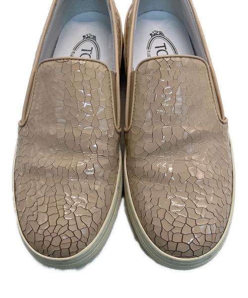 TOD'S（トッズ）TOD'S (トッズ) ヒビ加工スリッポン ピンク サイズ:37 1/2の古着・服飾アイテム