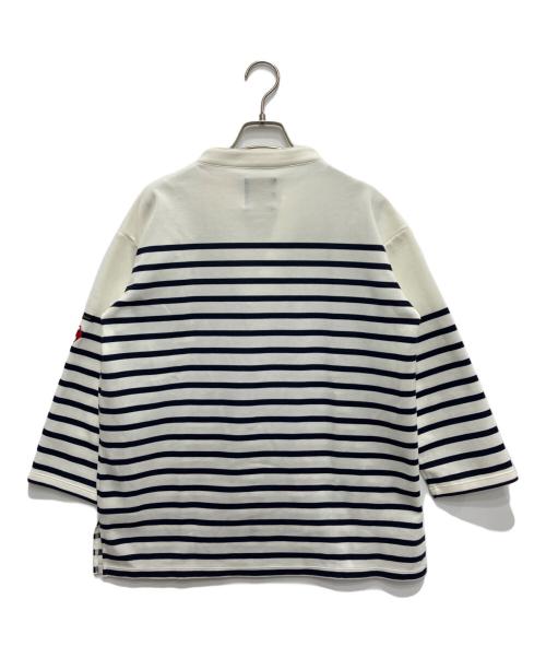 le coq sportif（ルコックスポルティフ）le coq sportif (ルコックスポルティフ) Le minor (ルミノア) スキッパーボーダーシャツ ホワイト サイズ:MLの古着・服飾アイテム