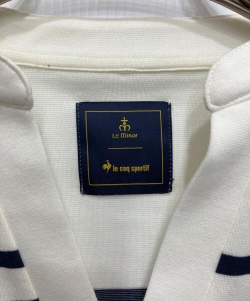 le coq sportif（ルコックスポルティフ）le coq sportif (ルコックスポルティフ) Le minor (ルミノア) スキッパーボーダーシャツ ホワイト サイズ:MLの古着・服飾アイテム