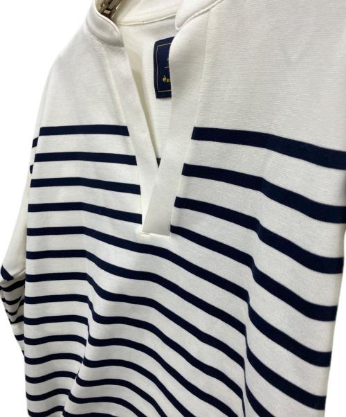 le coq sportif（ルコックスポルティフ）le coq sportif (ルコックスポルティフ) Le minor (ルミノア) スキッパーボーダーシャツ ホワイト サイズ:MLの古着・服飾アイテム