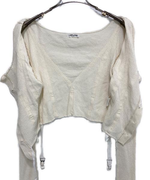 FUMIKA UCHIDA（フミカウチダ）FUMIKA UCHIDA (フミカウチダ) VINTAGE RIBBED CORSET TOP アイボリー サイズ: Mの古着・服飾アイテム