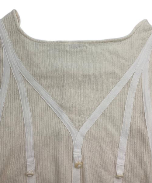 FUMIKA UCHIDA（フミカウチダ）FUMIKA UCHIDA (フミカウチダ) VINTAGE RIBBED CORSET TOP アイボリー サイズ: Mの古着・服飾アイテム