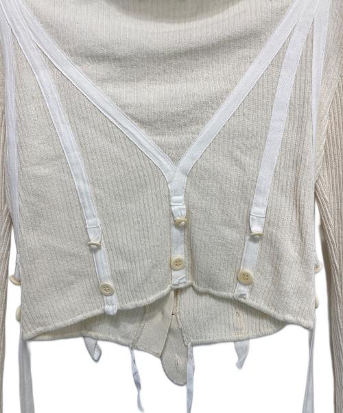 FUMIKA UCHIDA（フミカウチダ）FUMIKA UCHIDA (フミカウチダ) VINTAGE RIBBED CORSET TOP アイボリー サイズ: Mの古着・服飾アイテム