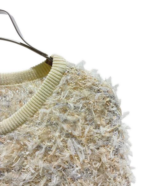 ANAYI（アナイ）ANAYI (アナイ) スパンコールツイーディ カーディガン アイボリー サイズ:38の古着・服飾アイテム