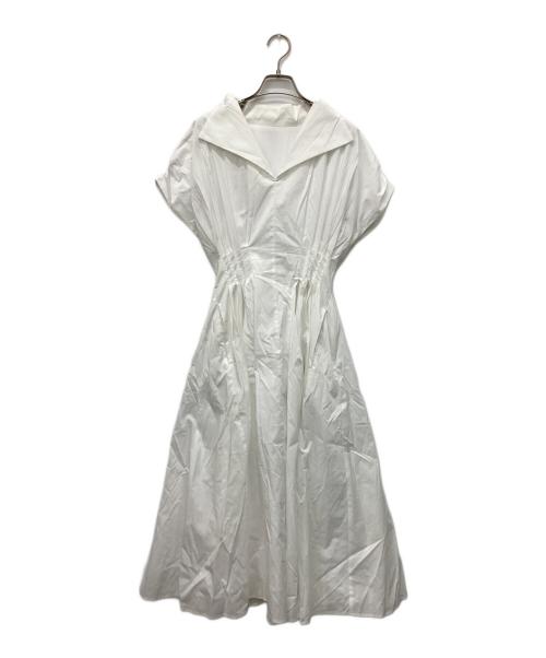 JENNE（ジェンヌ）JENNE (ジェンヌ) コットンエアリータックワンピース ホワイト サイズ:Lの古着・服飾アイテム