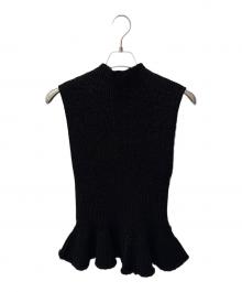 LOUIS VUITTON（ルイ ヴィトン）の古着「フレアヘムリブニット」｜ブラック