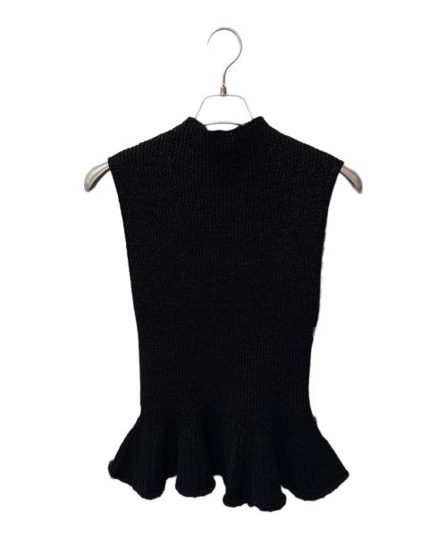 LOUIS VUITTON（ルイ ヴィトン）LOUIS VUITTON (ルイ ヴィトン) フレアヘムリブニット ブラック サイズ:Sの古着・服飾アイテム