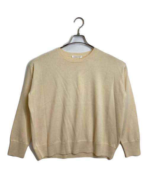 GALERIE VIE（ギャルリーヴィー）GALERIE VIE (ギャルリーヴィー) ウーステッドウール ラウンドネックプルオーバー　ニット　25年モデル イエロー サイズ:FREE 未使用品の古着・服飾アイテム