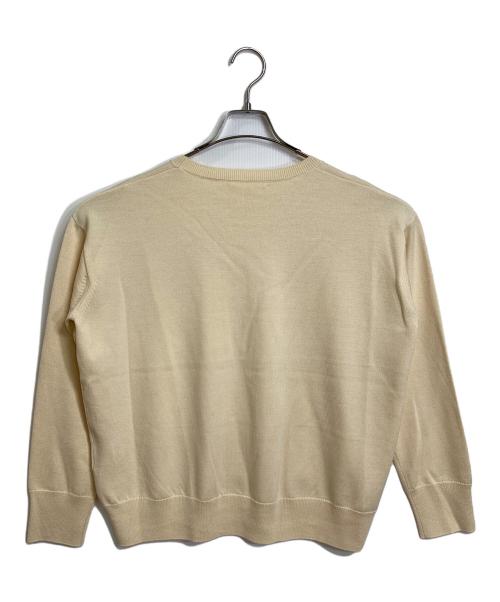 GALERIE VIE（ギャルリーヴィー）GALERIE VIE (ギャルリーヴィー) ウーステッドウール ラウンドネックプルオーバー　ニット　25年モデル イエロー サイズ:FREE 未使用品の古着・服飾アイテム