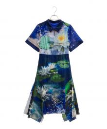 VIVIENNE TAM（ヴィヴィアンタム）の古着「Night blooming waterlily print ドレス」｜ブルー