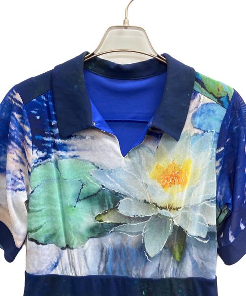 VIVIENNE TAM（ヴィヴィアンタム）VIVIENNE TAM (ヴィヴィアンタム) Night blooming waterlily print ドレス ブルー サイズ:38の古着・服飾アイテム